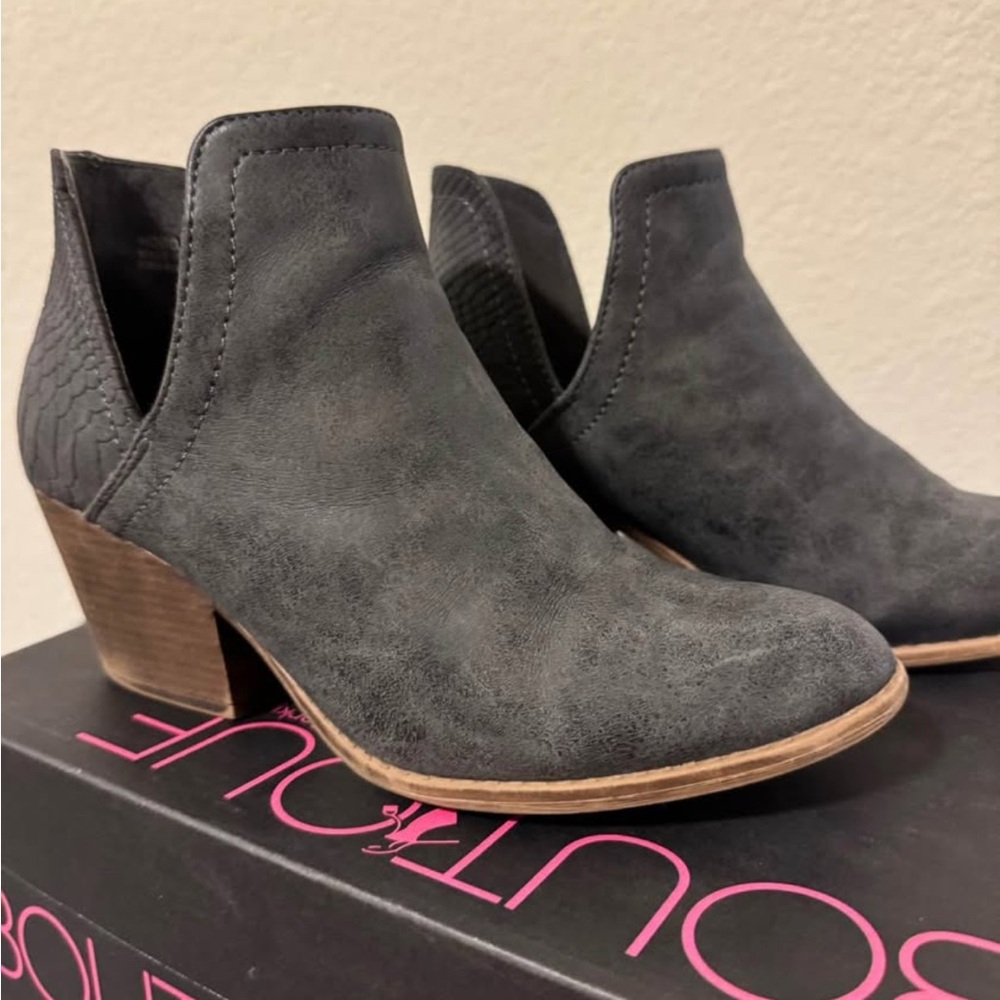 Chic Charcoal Ankle Booties